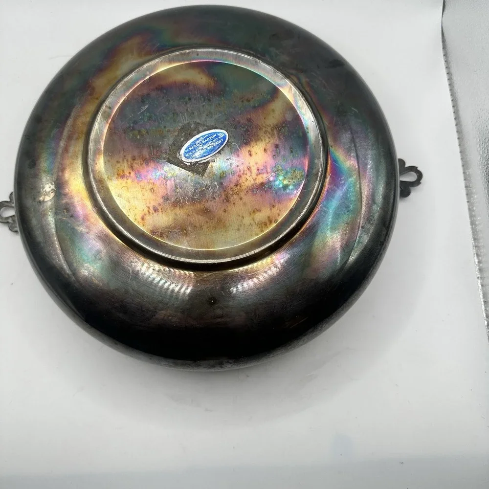 Vintage Reed & Barton Silver Plate Serving Bowl Round Gothic Moody Whimsygoth